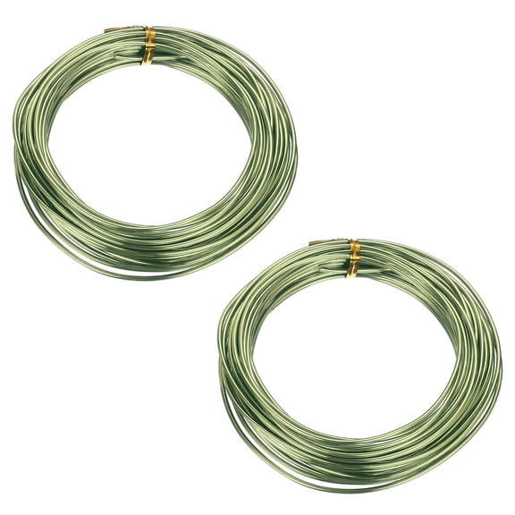 Uxcell 2 Roll Bonsai Wire 2mm Each Roll 32.8ft (10m) Anodized Aluminum Bonsai Wire for Gardening Tree Branch Fixing DIY Crafting, Green