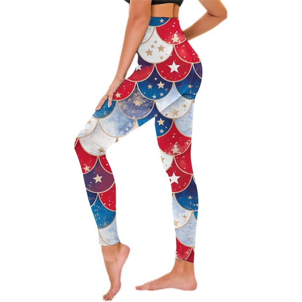 MKLEKYY Leggings para el Día de la Independencia de las Mujeres, 4 de Julio, para Yoga, Running, Gimnasio, Yoga, Medias de Compresión, Yoga, Running, Fitness