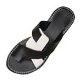 thumbnail image 1 of LOVZFMLL Sandales Plates pour Femmes Mode Décontractée Sandales de Plage à Enfiler pour Marche Extérieure Vacances à la Plage Blanches 7, 1 of 9