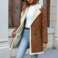 thumbnail image 2 of Women's Casual Long Coat Notched Lapel Winter Warm Overcoat Outdoor Fall Fashion Outerwear, 2 of 4