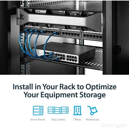 Startech 1u Vented Server Rack Cabinet Shelf 16 Deep Fixed Cantilever Tray Rackmount Shelf For 19 Walmart Canada