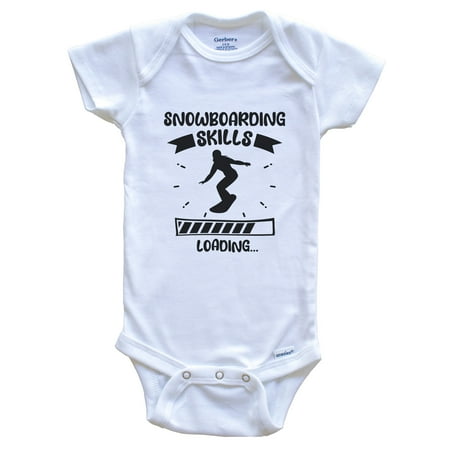 

Snowboarding Skills Loading Funny Snowboarding Baby Bodysuit