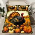 thumbnail image 2 of Manfei Thanksgiving Turkey Bed Sheets,Autumn Fall Pumpkin King Sheets,Country Farmhouse Cabin Sheet Set For Child,Luxury Bedroom Decor,4 Pieces, 2 of 7