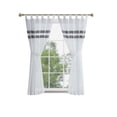 thumbnail image 2 of Window Curtain Panels with Tiebacks by Jessica Simpson, Sheer Faux Linen Tab Top, White, 38" x 63", 2 of 14