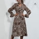 thumbnail image 3 of Vestido con cuello en V cruzado,Vestido de manga larga con volantes Vestido de manga larga con volantes Vestido de manga larga para mujer construido para durar, 3 of 7