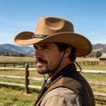 thumbnail image 6 of MMJ Western Cowboy Hat Big Brimmed with Windproof Rope for Men Women Outdoor, 6 of 6