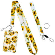 Anime Lanyard for Car Keys with ID Badge Holder and Wrist Strap Keychain Set, Wrist and Neck Lanyard for Men Women