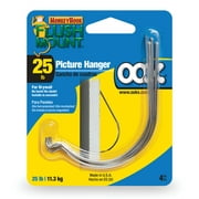 OOK Flush Mount Monkey Hook Picture Hangers, Drywall, Steel, Tool Free (25lb) 4 Pack