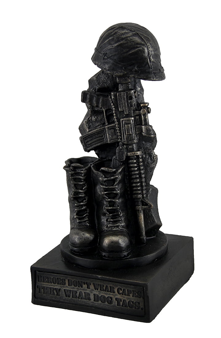 Zeckos Honoring the Fallen Military Soldier's Boots Helmet & Rifle