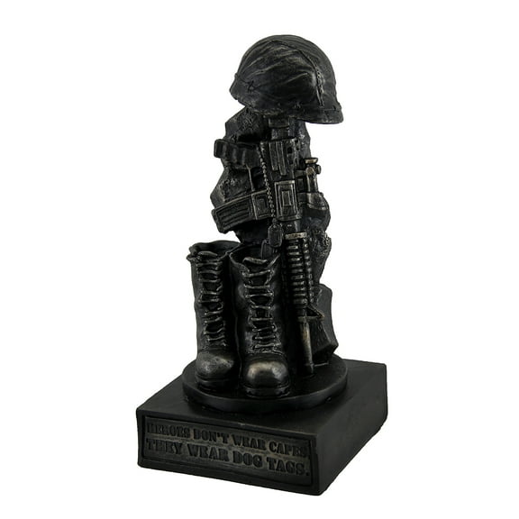 Zeckos Honoring the Fallen Military Soldier's Boots Helmet & Rifle Statue 8 inch