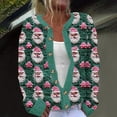 thumbnail image 2 of Pounoo Christmas Sweaters for Women Cute Knit Santa Jacket Funny Xmas Tree Print Open Front Button Down Long Sleeve Sweater Cardigans Fall Winter Coats Gift, 2 of 3