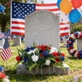 thumbnail image 4 of Independence Day Decor Patriotic American Flag Flower Arrangement Red White Blue Memorial Decoration for Home Grave Site Display, 4 of 6