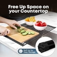 thumbnail image 5 of Zulay Kitchen 20.5” x 13” Roll Up Sink Drying Rack & Trivet - Silicone-Coated Stainless Steel Over Sink Rack, Black, 5 of 9