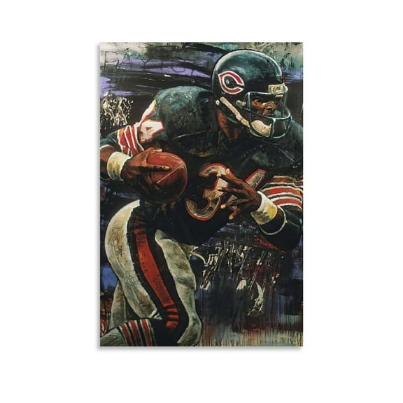 Walter Payton Canvas Poster Posters Art Print Wall Photo Paint Poster Hanging Picture Family Bedroom Decor Gift 12x18inch(30x45cm)