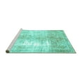 thumbnail image 2 of Ahgly Company Machine Washable Indoor Square Persian Turquoise Blue Traditional Area Rugs, 6' Square, 2 of 4