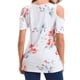 thumbnail image 5 of Qarigey Camiseta de mujer con estampado bohemio y hombros descubiertos, blusa de manga corta con hombros descubiertos Prendas para la parte del cuerpo Blanco M Qarigey AP003084-12, 5 of 6