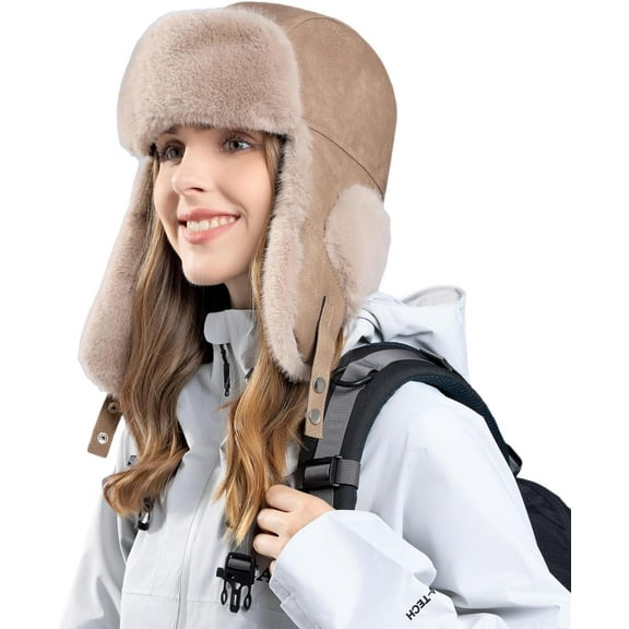 Zhengup Winter Trapper Hats Ushanka Trooper Unisex Hunting Hat Outdoor Ski Snow Windproof Cap Ear Flaps