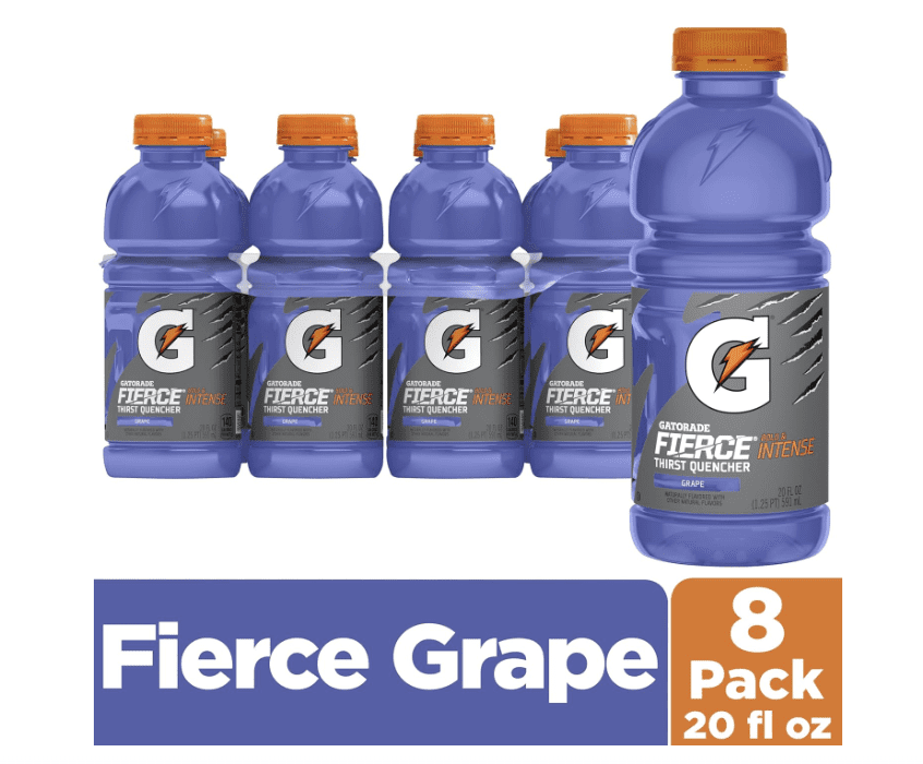 Gatorade Thirst Quencher Sports Drink Fierce,  (8 Pack), Pack 20 fl oz Bottles , Drinks,  Zero, Sport Drink,  Bottle.