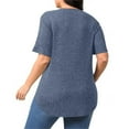 thumbnail image 4 of Horkkom Womens Summer Tops Plus Size Crewneck Short Sleeve Sweater Loose Solid Color Casual Shirts XXXL, 4 of 9