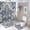 Blue and Beige Vintage, variant on Bathroom Mat Set, Floral Butterfly and Dragonfly Pattern Printed on Bathroom Rug and Shower Curtain Sets, Designed for Farmhouse Boho Contemporary Bathrooms, 72 x 72 inches