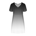 thumbnail image 5 of Efsteb Womens Summer Dresses V Neck Puff Short Sleeve Midi Dress Casual Lightweight Versatile Sun Dresses (Black,XXL), 5 of 6