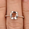 thumbnail image 2 of Cushion Cut 1.50 Carat Morganite Engagement Ring Wedding Ring 10k Rose Gold Unique Basket Prongs, 2 of 6