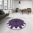 thumbnail image 3 of Ahgly Company Indoor Square Patterned Dark Purple Area Rugs, 5' Square, 3 of 6