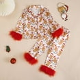 thumbnail image 2 of Gubotare Baby Girl First Christmas Pajamas Kids Pajamas Sets Girls Boys Silky Pajamas Sleepwear Size 2t 3t (Red,2-3 Years), 2 of 6