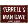thumbnail image 1 of TERRELL'S Man Cave Red Grunge Sign Metal 8x12 Decor 208120003445, 1 of 1