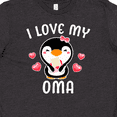 thumbnail image 4 of Inktastic I Love My Oma with Cute Penguin and Hearts Youth T-Shirt, 4 of 5