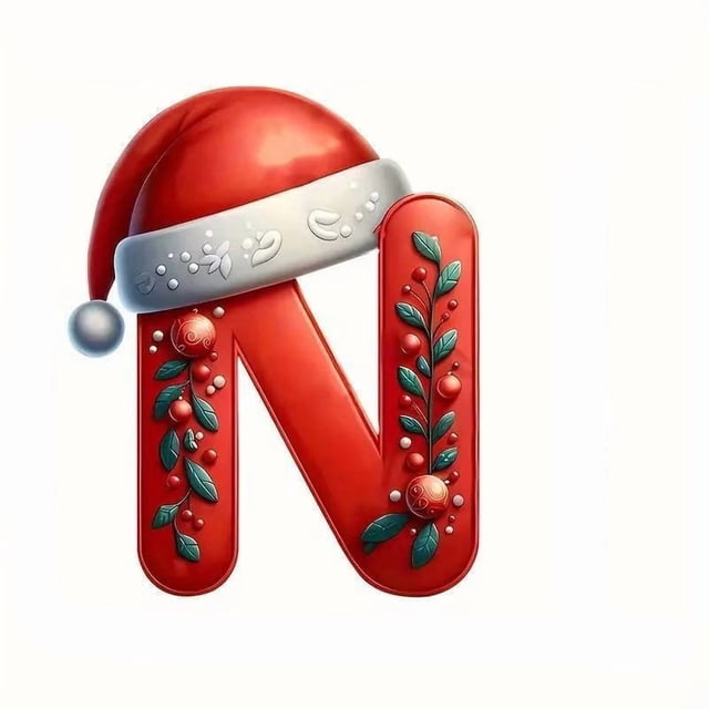 Rvkxad Shatterproof Alphabet Christmas Ornaments, 26PCS Santa Hat Beard Letters for Tree Decorations, Christmas Letters, Holiday Alphabet Decor