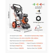 BENTISM 3600 PSI 2.6 GPM Gas Pressure Washer with 26 ft High Pressure Hose 5 Nozzles Gas Powered Washer