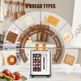 thumbnail image 4 of TAZTIR Touch Screen Toaster 2 Slice, Stainless Steel Toasters Digital Timer 2 Slot Toasters, 6 Shade Settings 6 Bread Types for Bagel,Defrost，, 4 of 9