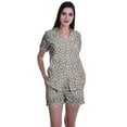 thumbnail image 1 of Moomaya WoMen's Short Sleeve Button Sleepwear Shorts Shirt Pj Set Nightwear, 1 of 6