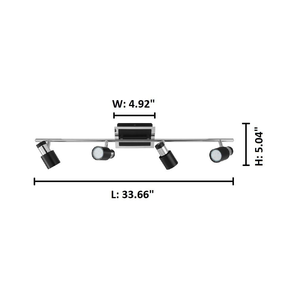 Eglo Lighting - Davida-2 - 4-Light Track Light - Matte Black Chrome Finish -