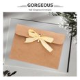 thumbnail image 3 of OULII 50Pcs Kraft Paper Envelopes with Ribbon Bow for Greeting Cards Invitations and Office Use Beige, 3 of 8