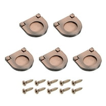 Uxcell 5 Pack Flush Pull Handle, 1.38 Inch Hidden Recessed Furniture Grip Ring Pull, Copper