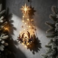 thumbnail image 5 of Clearance! Lighted Nativity Wall Decor, Christmas Acrylic Hanging, Bethlehem Star and Holy Family Silhouette for Living Room Entryway and Focal Walls, Cascading Warm Lights with Meaningful Scene, 5 of 10