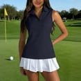 thumbnail image 2 of Hearthz Women's Sleeveless Golf Polo Shirts Quarter Zip Collared Shirts for Women Quick Dry Workout Tennis Woman Polo Shirt, 2 of 8
