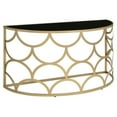 thumbnail image 4 of Bowery Hill Half Moon Glass Top Console Table with Metal Base in Gold, 4 of 7