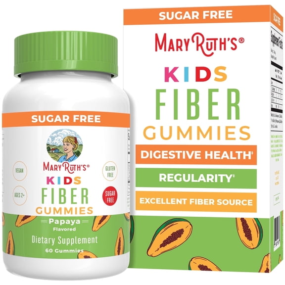 MaryRuth's Fiber Gummies for Kids Papaya Flavor Vegan Digestive Health Gluten-Free 60 Count