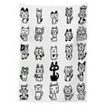 thumbnail image 3 of Ambesonne Sketchy Tablecloth Rectangular Table Cover, Cats with Happy Faces, 60"x84", Black White, 3 of 4