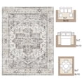thumbnail image 3 of SIXHOME 5'x7' Washable Area Rug for Living Room Vintage Medallion Distressed Carpet Soft Low Pile Large Rug for Bedroom Dining Room Office Retro Indoor Home Decor Gray, 3 of 6