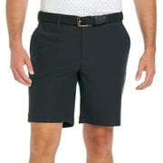 Greg Norman Mens Stretch Flat Front Lightweight Short - 4-Way Stretch Fabric (Black,30)