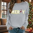 thumbnail image 4 of ‌FDGIU Women's Christmas Sweatshirt 2025 – Fleece Lined Pullover, Merry & Bright Holiday Top, 4 of 6