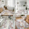 thumbnail image 4 of White and Copper Marble Pattern Bathroom Rug Set 4 Piece,Includes Contour,Lid Cover,Bath Mat,Non-Slip Extra Soft Absorbent Washable, 4 of 5