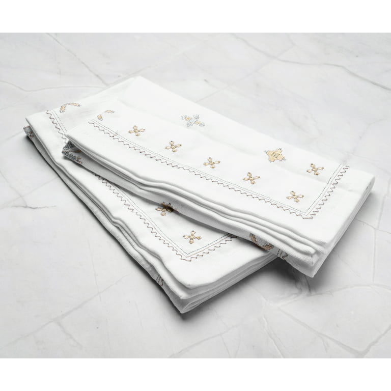 Kukinta Linen Napkins Set of 12, Versatile 17x17 Inches Handmade Cotton Cloth Napkins, Dinner Table Cloth Napkins for Wedding, Christmas and Parties