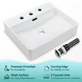 thumbnail image 2 of Aquaterior 20" Rectangle Bathroom Vessel Sink White Procelain Above Counter Ceramic Basin, 2 of 11