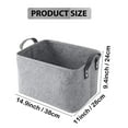 thumbnail image 4 of Gowinsee 2-Pack Gray Felt Storage Baskets - Foldable Organizer with Handles for Snacks & Sundries, 4 of 5