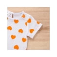 thumbnail image 5 of Biekopu 2Pcs Toddler Summer Outfit, Heart Print O-Neck Short Sleeves T-Shirt + Elastic Shorts for Girls, Boys, 6 Months to 4 Years, 5 of 9